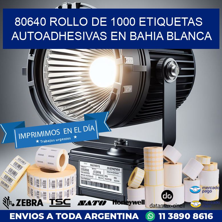 80640 ROLLO DE 1000 ETIQUETAS AUTOADHESIVAS EN BAHIA BLANCA