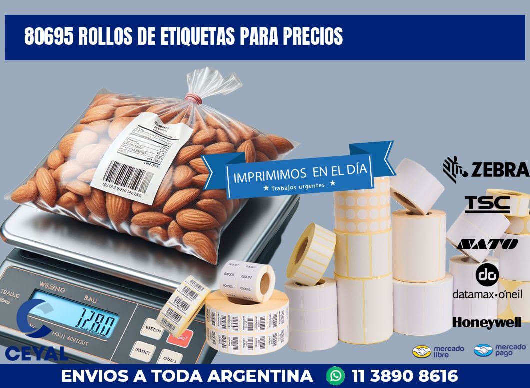 80695 ROLLOS DE ETIQUETAS PARA PRECIOS