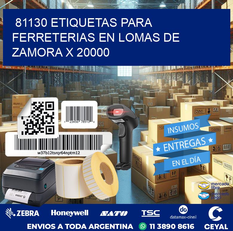 81130 ETIQUETAS PARA FERRETERIAS EN LOMAS DE ZAMORA X 20000