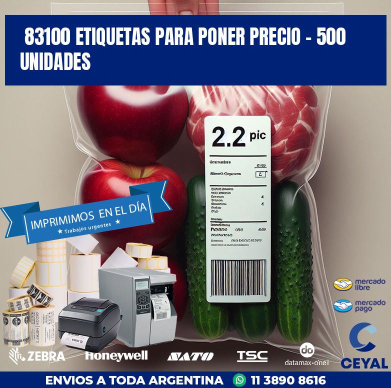 83100 ETIQUETAS PARA PONER PRECIO - 500 UNIDADES