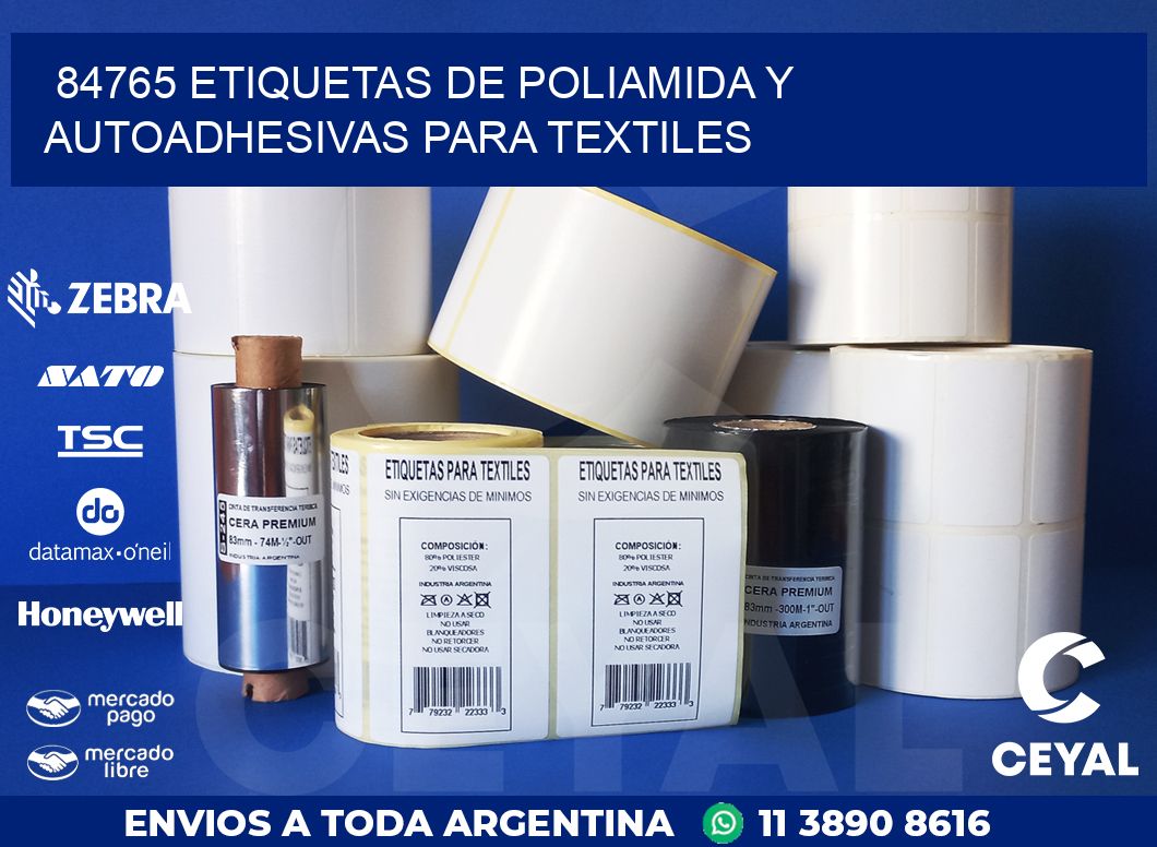 84765 ETIQUETAS DE POLIAMIDA Y AUTOADHESIVAS PARA TEXTILES