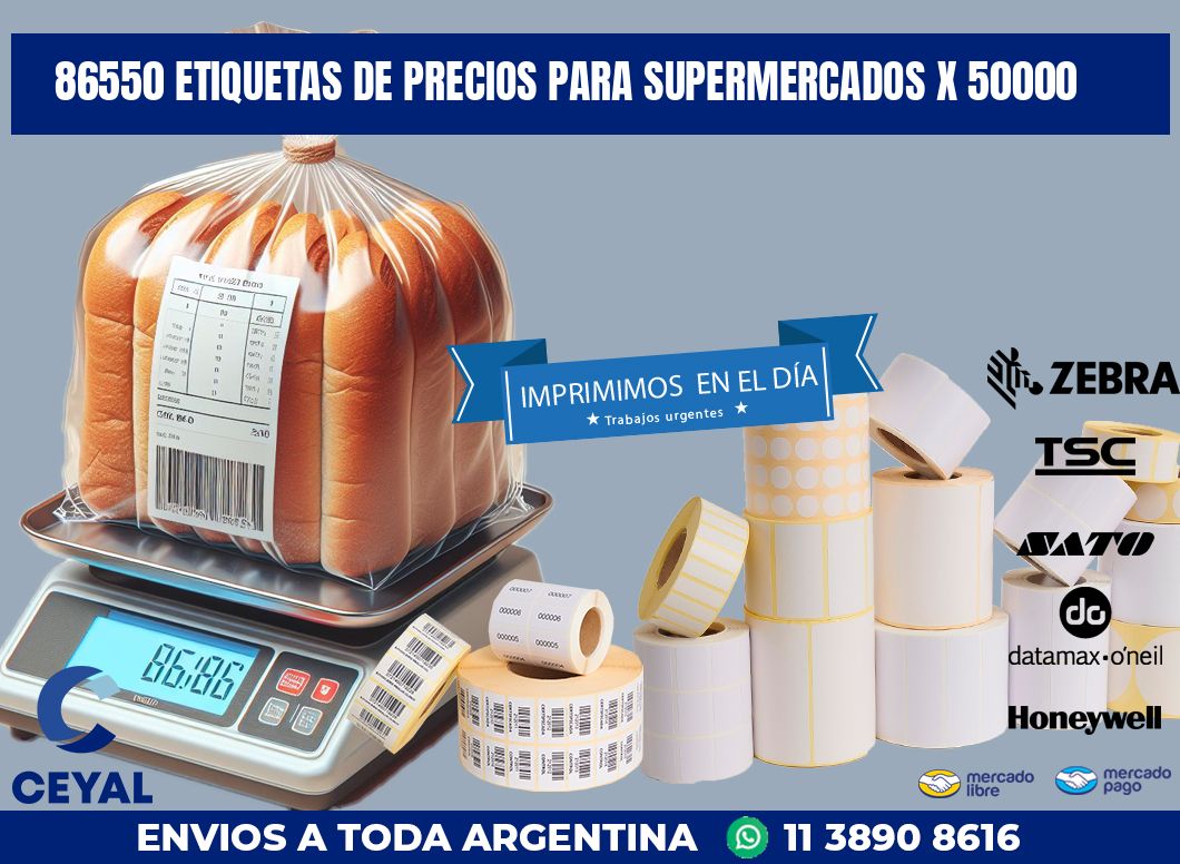 86550 ETIQUETAS DE PRECIOS PARA SUPERMERCADOS X 50000