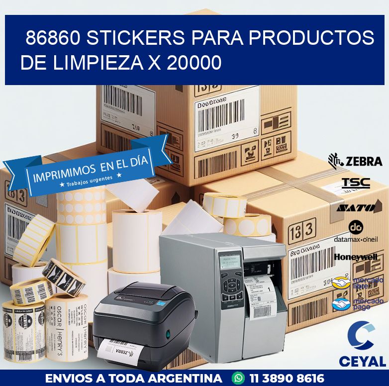 86860 STICKERS PARA PRODUCTOS DE LIMPIEZA X 20000