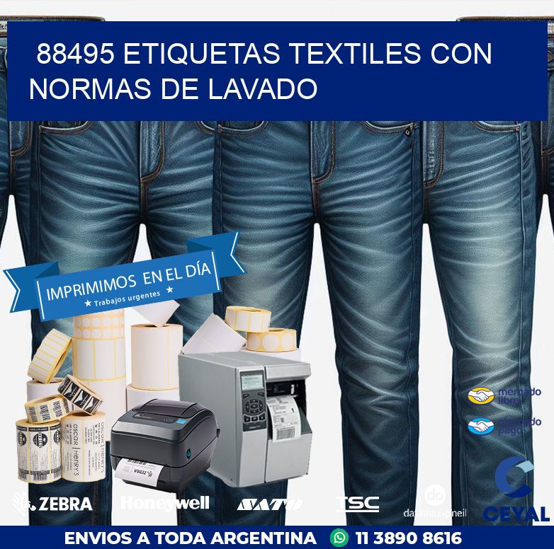 88495 ETIQUETAS TEXTILES CON NORMAS DE LAVADO