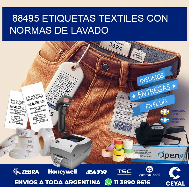 88495 ETIQUETAS TEXTILES CON NORMAS DE LAVADO