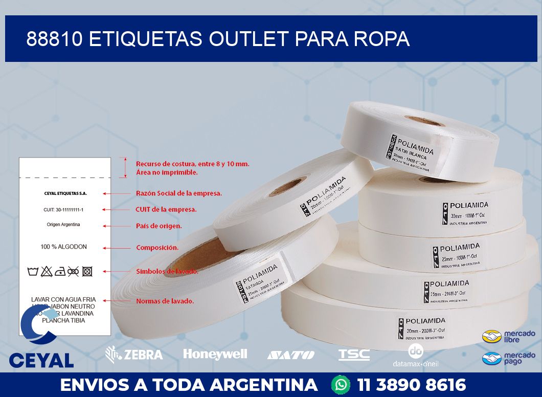88810 ETIQUETAS OUTLET PARA ROPA