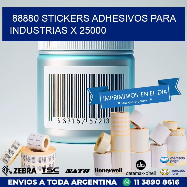 88880 STICKERS ADHESIVOS PARA INDUSTRIAS X 25000