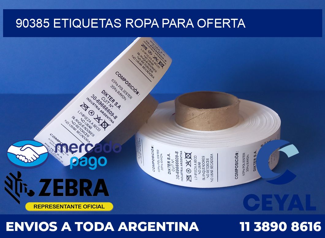 90385 ETIQUETAS ROPA PARA OFERTA