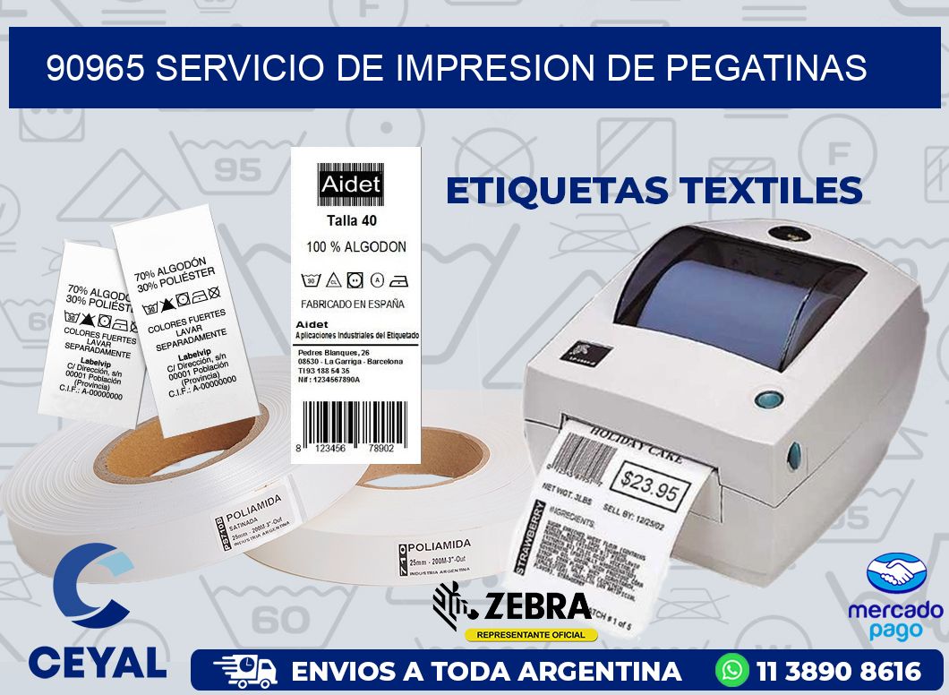 90965 SERVICIO DE IMPRESION DE PEGATINAS