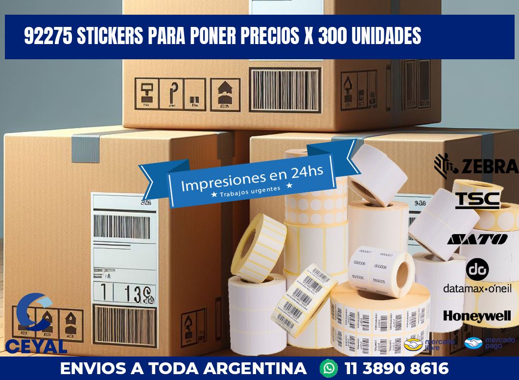 92275 STICKERS PARA PONER PRECIOS X 300 UNIDADES