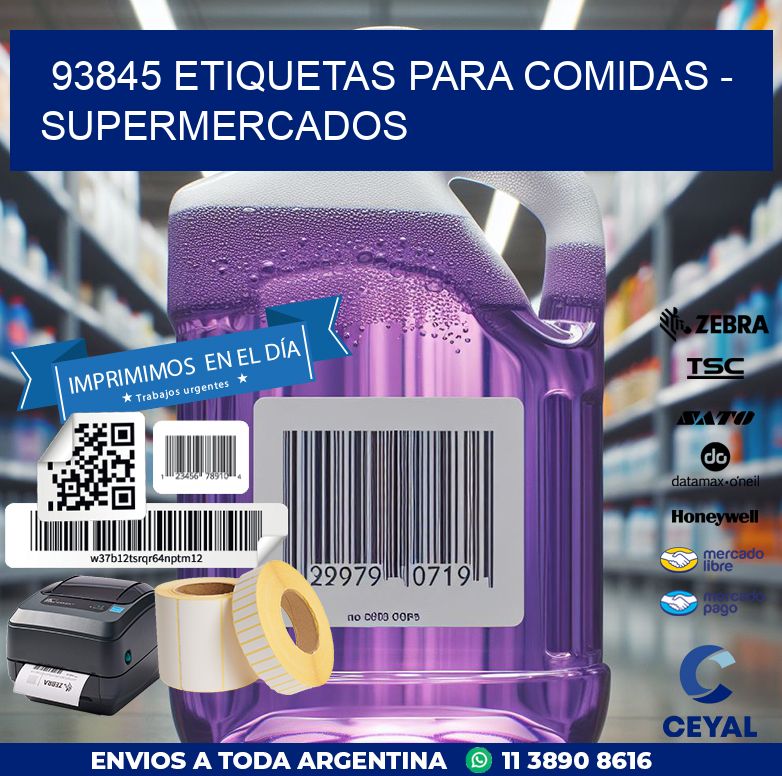 93845 ETIQUETAS PARA COMIDAS - SUPERMERCADOS