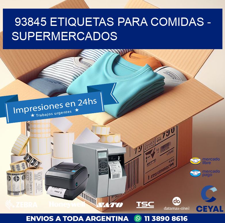 93845 ETIQUETAS PARA COMIDAS - SUPERMERCADOS