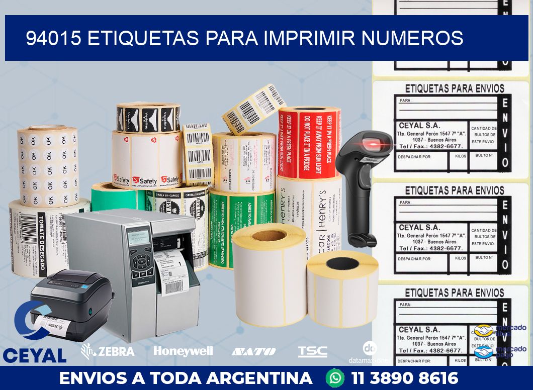 94015 ETIQUETAS PARA IMPRIMIR NUMEROS