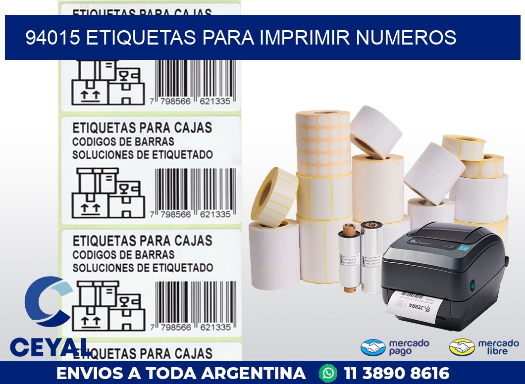 94015 ETIQUETAS PARA IMPRIMIR NUMEROS