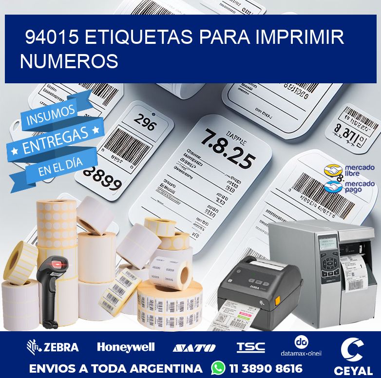 94015 ETIQUETAS PARA IMPRIMIR NUMEROS