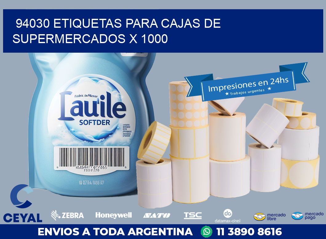 94030 ETIQUETAS PARA CAJAS DE SUPERMERCADOS X 1000