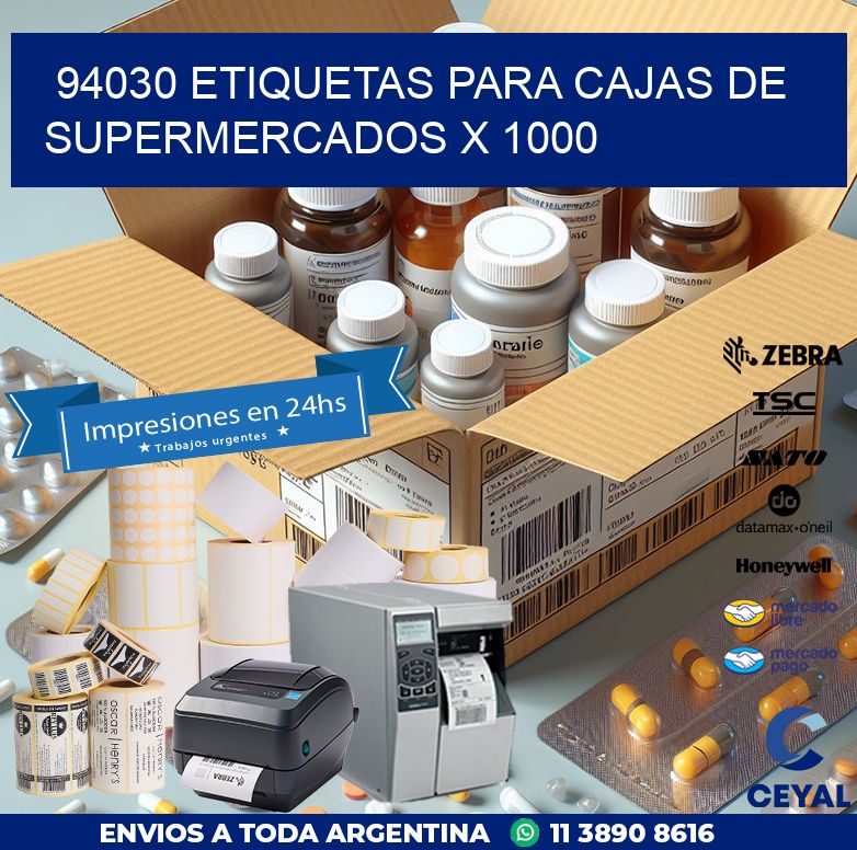 94030 ETIQUETAS PARA CAJAS DE SUPERMERCADOS X 1000