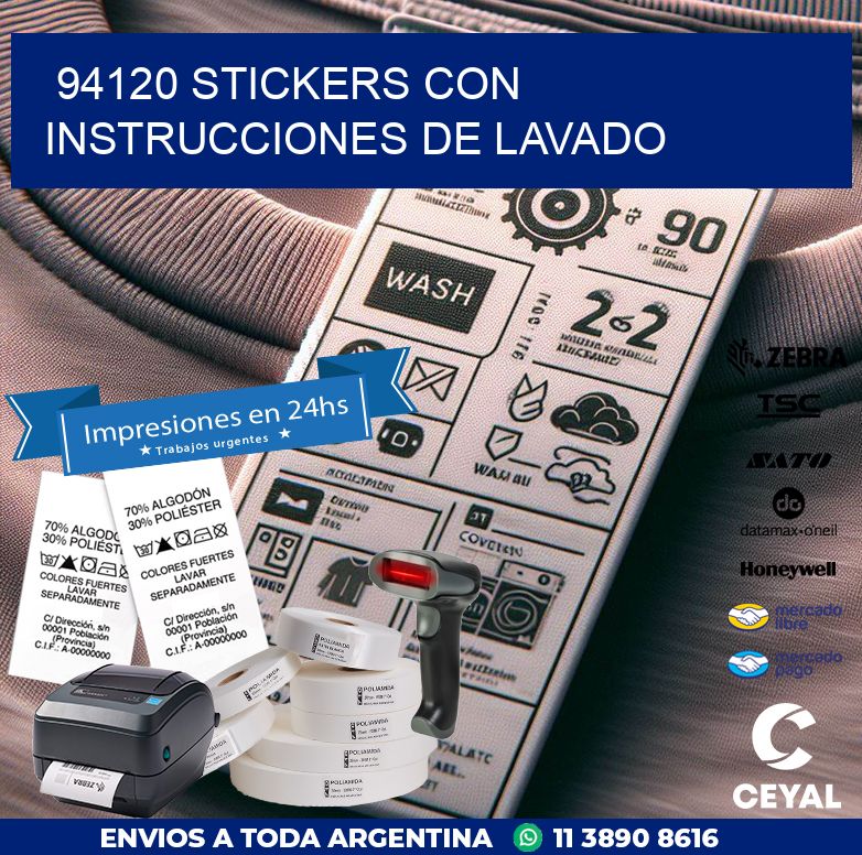 94120 STICKERS CON INSTRUCCIONES DE LAVADO