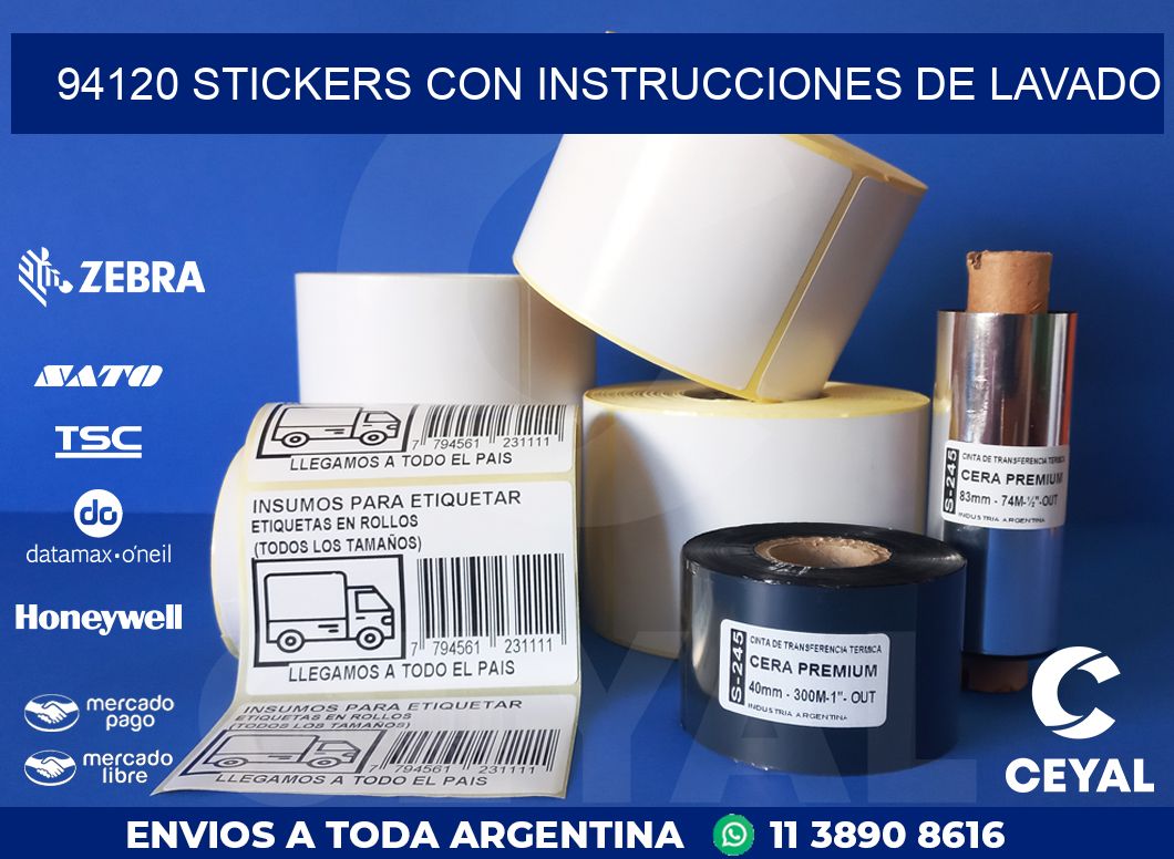 94120 STICKERS CON INSTRUCCIONES DE LAVADO