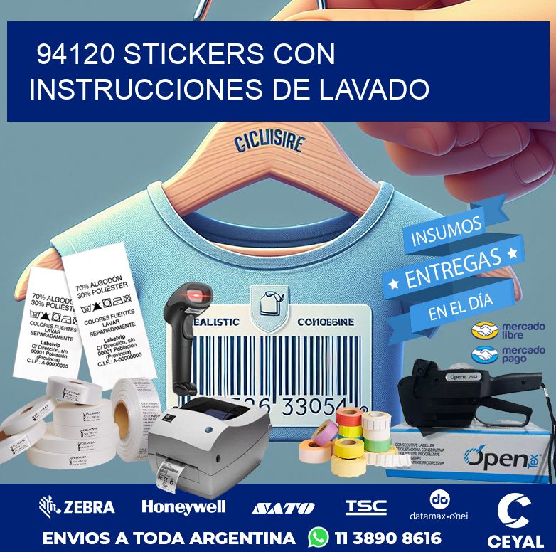 94120 STICKERS CON INSTRUCCIONES DE LAVADO