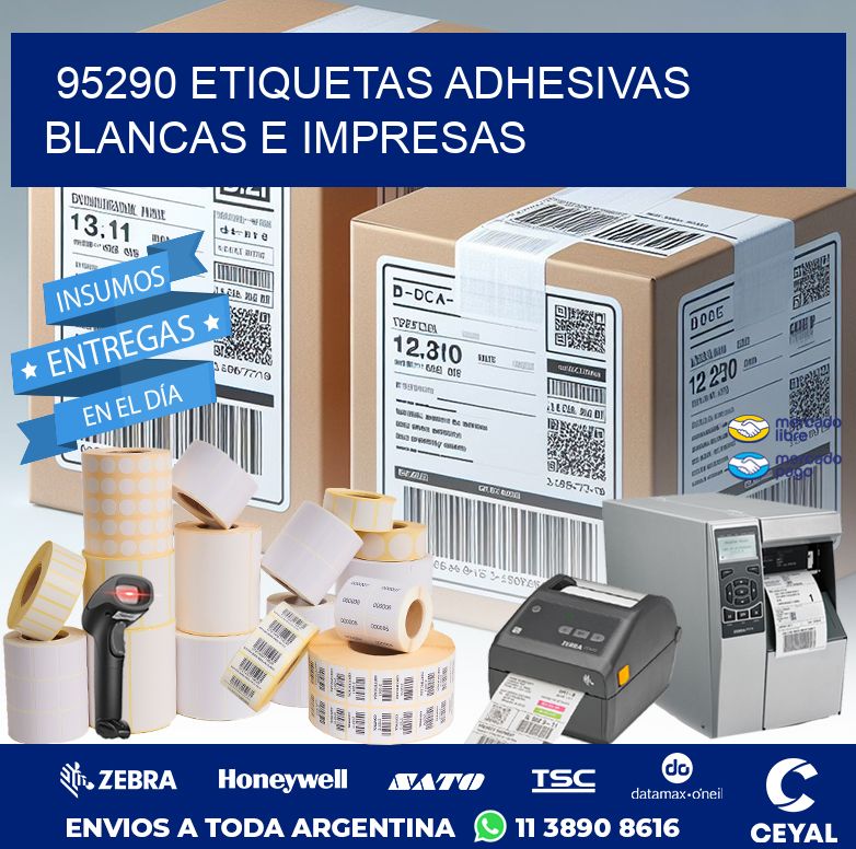 95290 ETIQUETAS ADHESIVAS BLANCAS E IMPRESAS