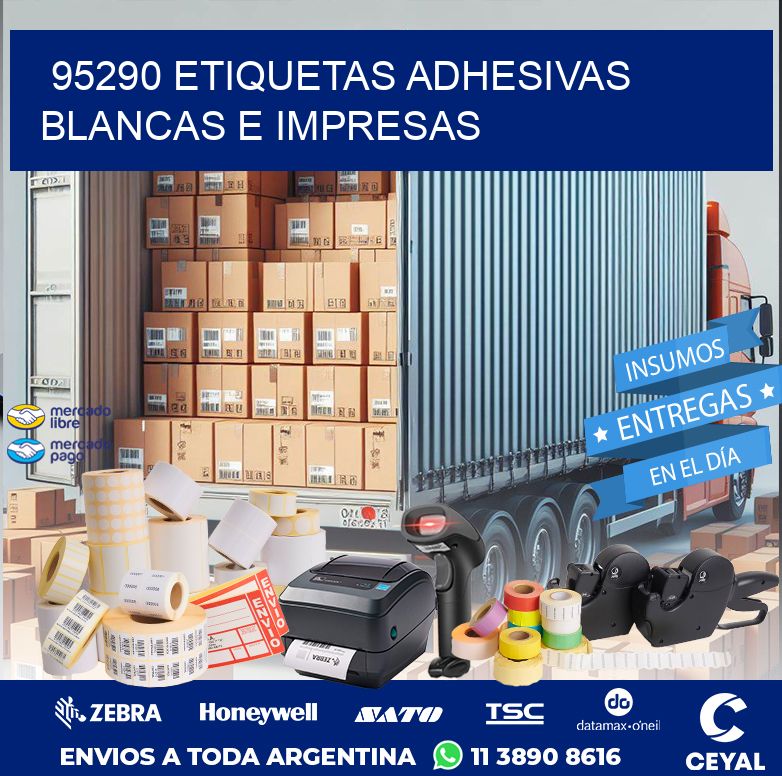 95290 ETIQUETAS ADHESIVAS BLANCAS E IMPRESAS