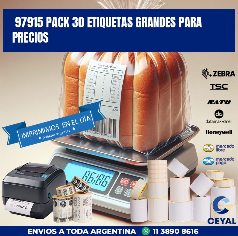 97915 PACK 30 ETIQUETAS GRANDES PARA PRECIOS