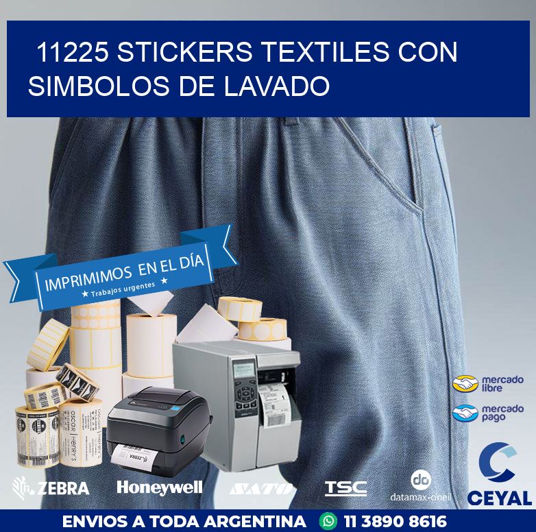 11225 STICKERS TEXTILES CON SIMBOLOS DE LAVADO