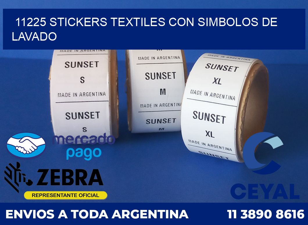 11225 STICKERS TEXTILES CON SIMBOLOS DE LAVADO