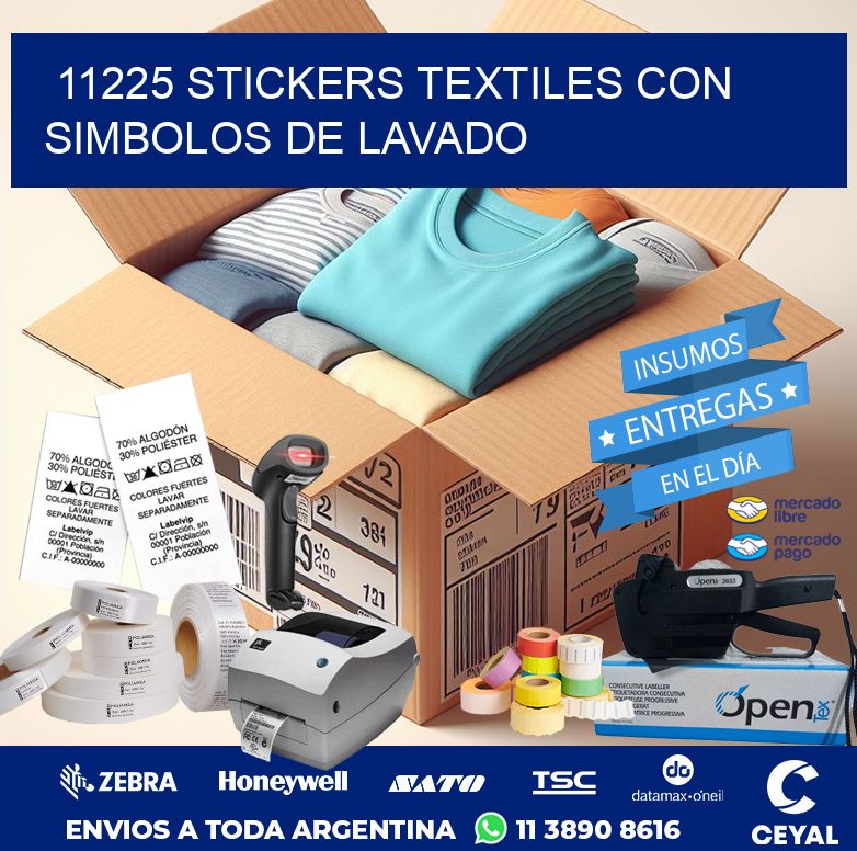 11225 STICKERS TEXTILES CON SIMBOLOS DE LAVADO