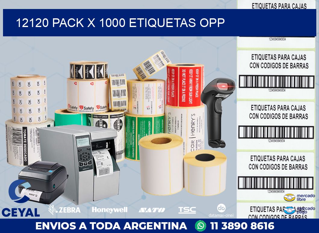12120 PACK X 1000 ETIQUETAS OPP