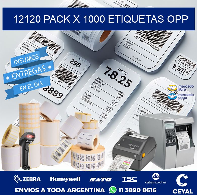 12120 PACK X 1000 ETIQUETAS OPP