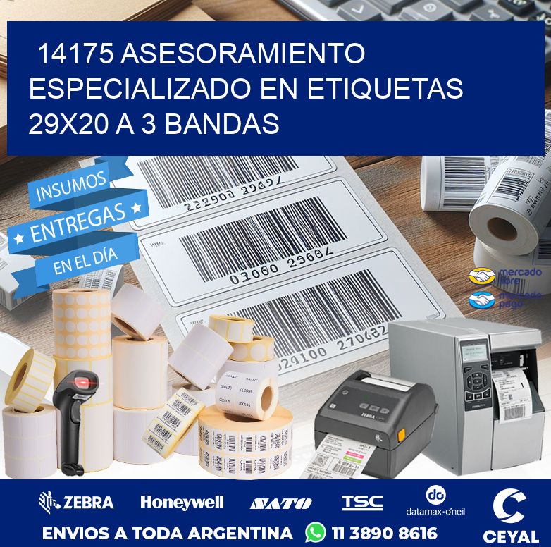 14175 ASESORAMIENTO ESPECIALIZADO EN ETIQUETAS 29X20 A 3 BANDAS