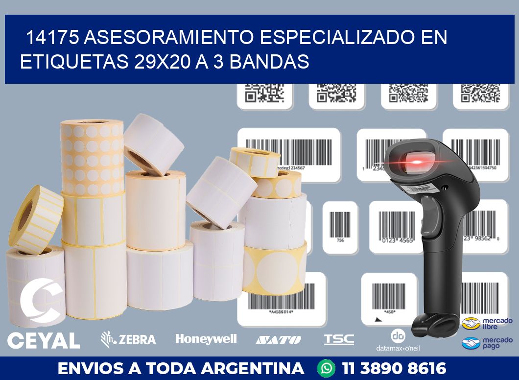 14175 ASESORAMIENTO ESPECIALIZADO EN ETIQUETAS 29X20 A 3 BANDAS