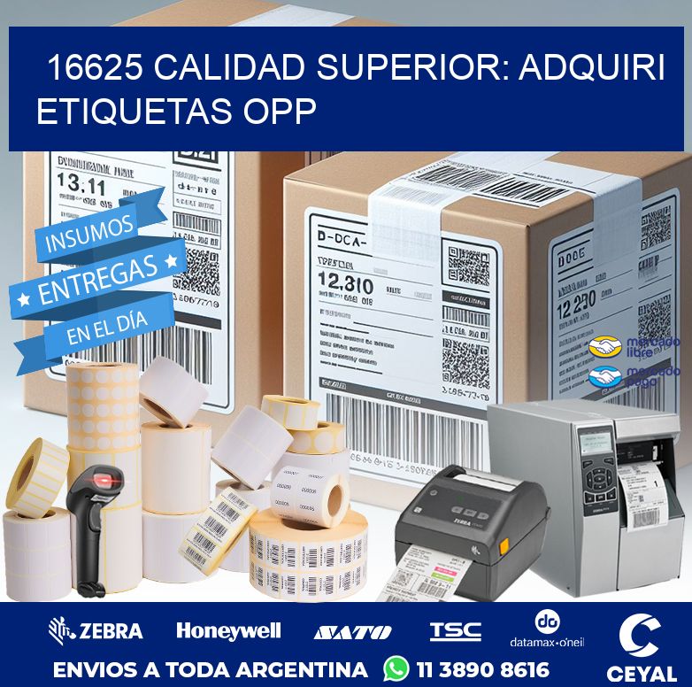 16625 CALIDAD SUPERIOR: ADQUIRI ETIQUETAS OPP