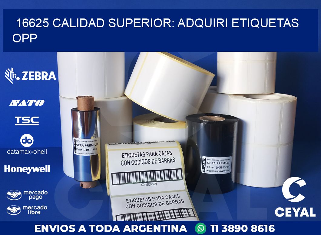 16625 CALIDAD SUPERIOR: ADQUIRI ETIQUETAS OPP