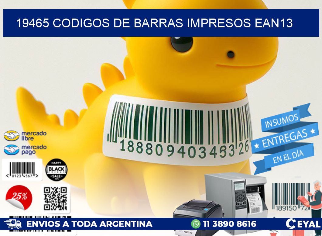19465 Codigos de barras impresos ean13