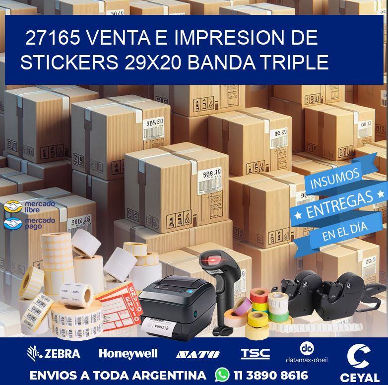 27165 VENTA E IMPRESION DE STICKERS 29X20 BANDA TRIPLE