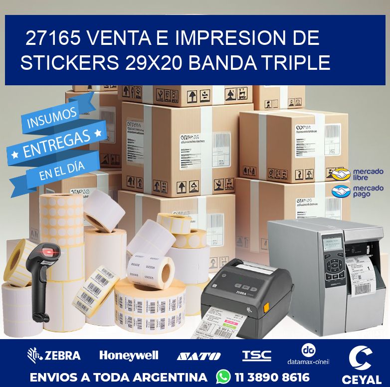 27165 VENTA E IMPRESION DE STICKERS 29X20 BANDA TRIPLE