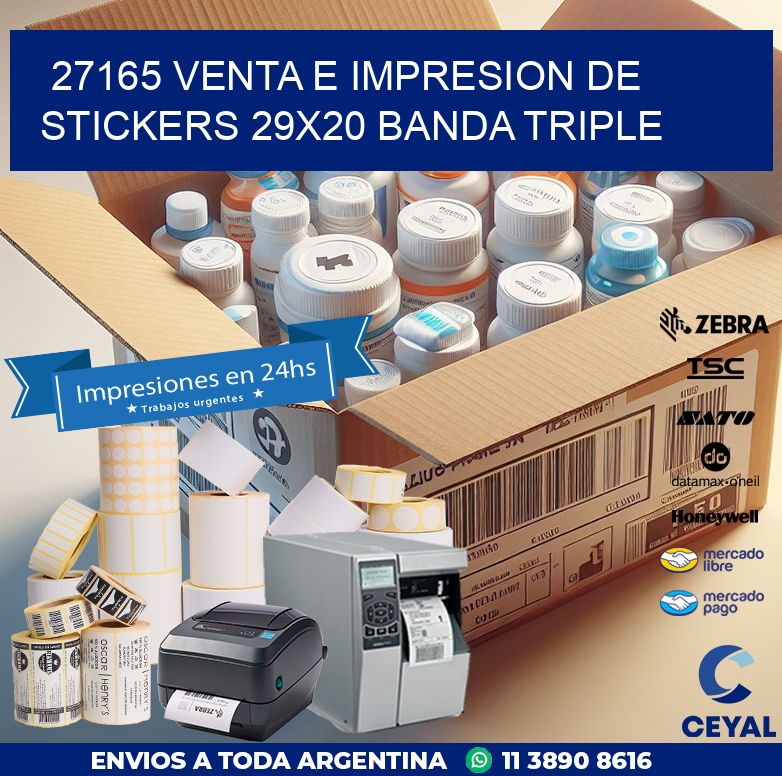 27165 VENTA E IMPRESION DE STICKERS 29X20 BANDA TRIPLE