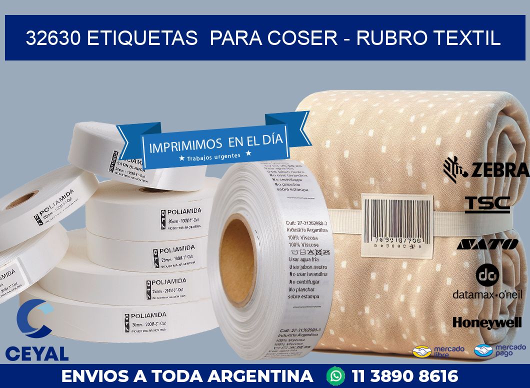 32630 ETIQUETAS  PARA COSER - RUBRO TEXTIL