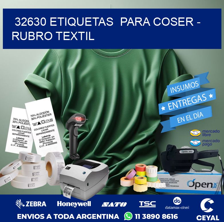 32630 ETIQUETAS  PARA COSER – RUBRO TEXTIL