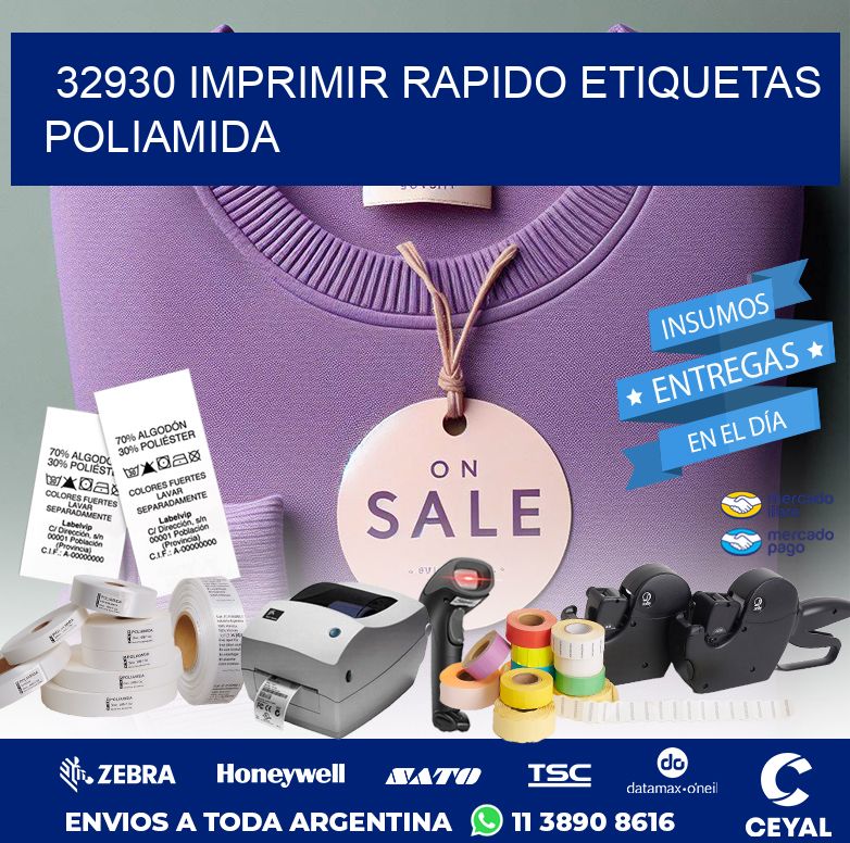 32930 IMPRIMIR RAPIDO ETIQUETAS POLIAMIDA