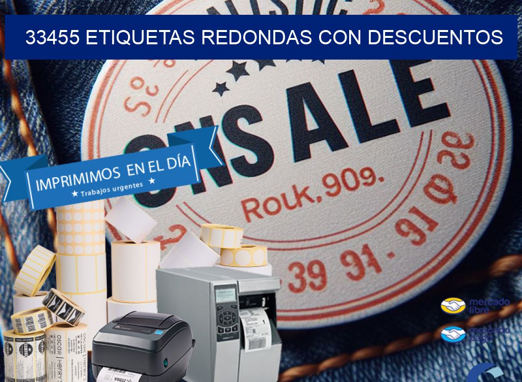 33455 ETIQUETAS REDONDAS CON DESCUENTOS