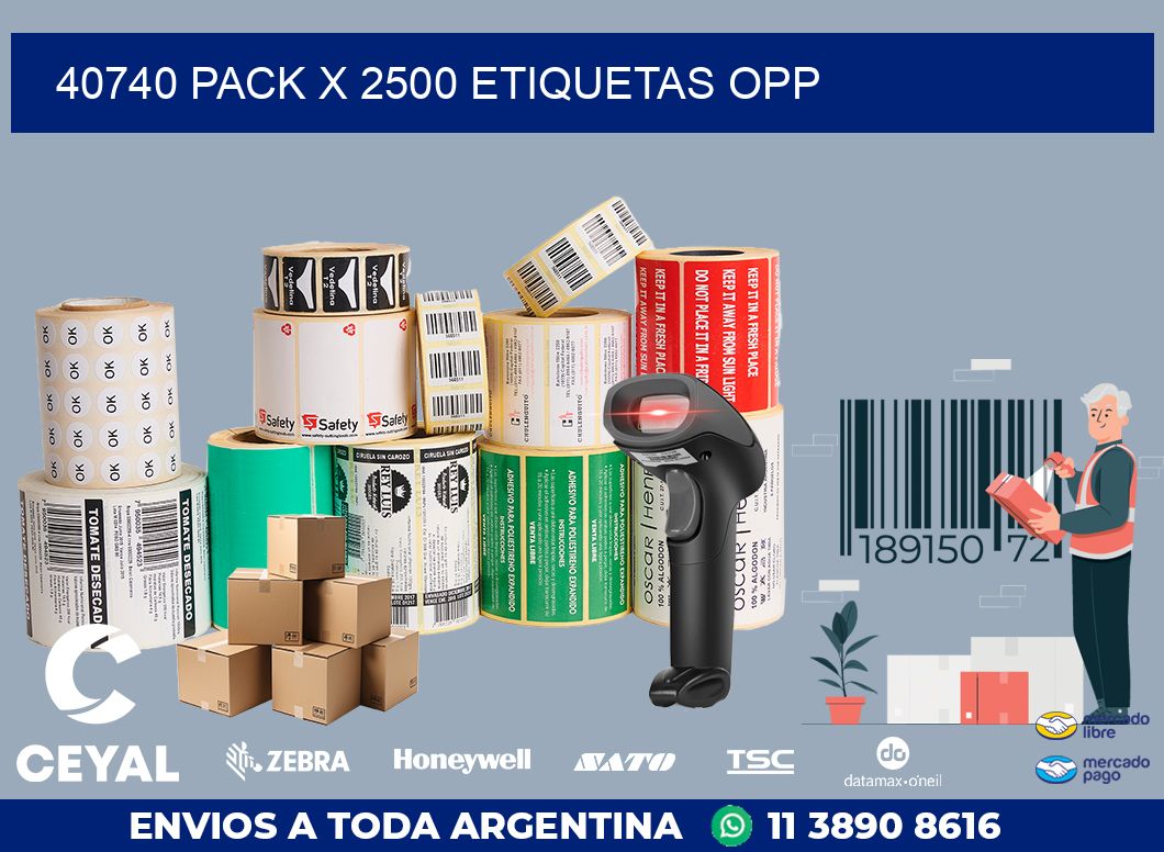 40740 PACK X 2500 ETIQUETAS OPP