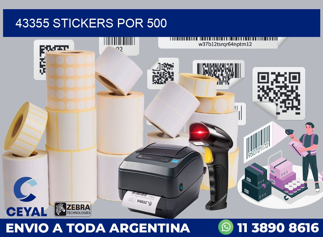 43355 STICKERS POR 500
