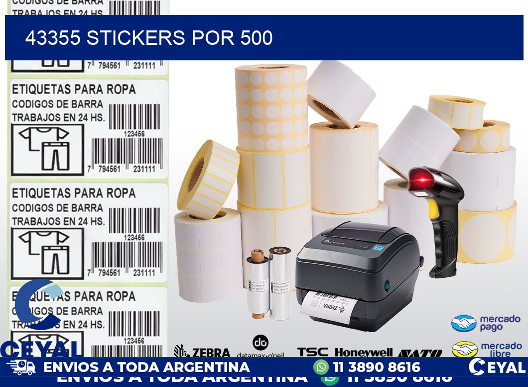 43355 STICKERS POR 500
