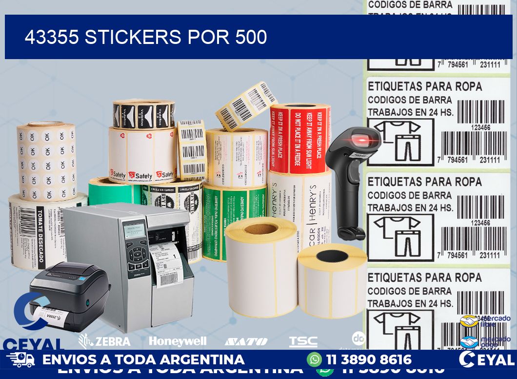 43355 STICKERS POR 500