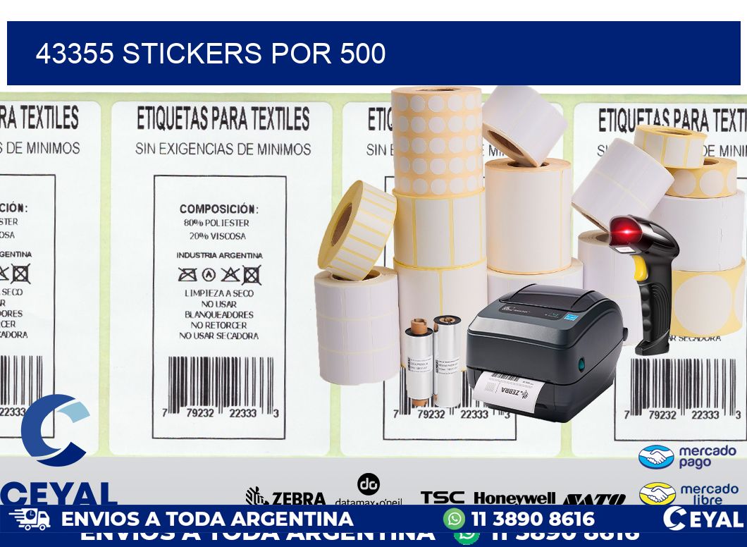 43355 STICKERS POR 500