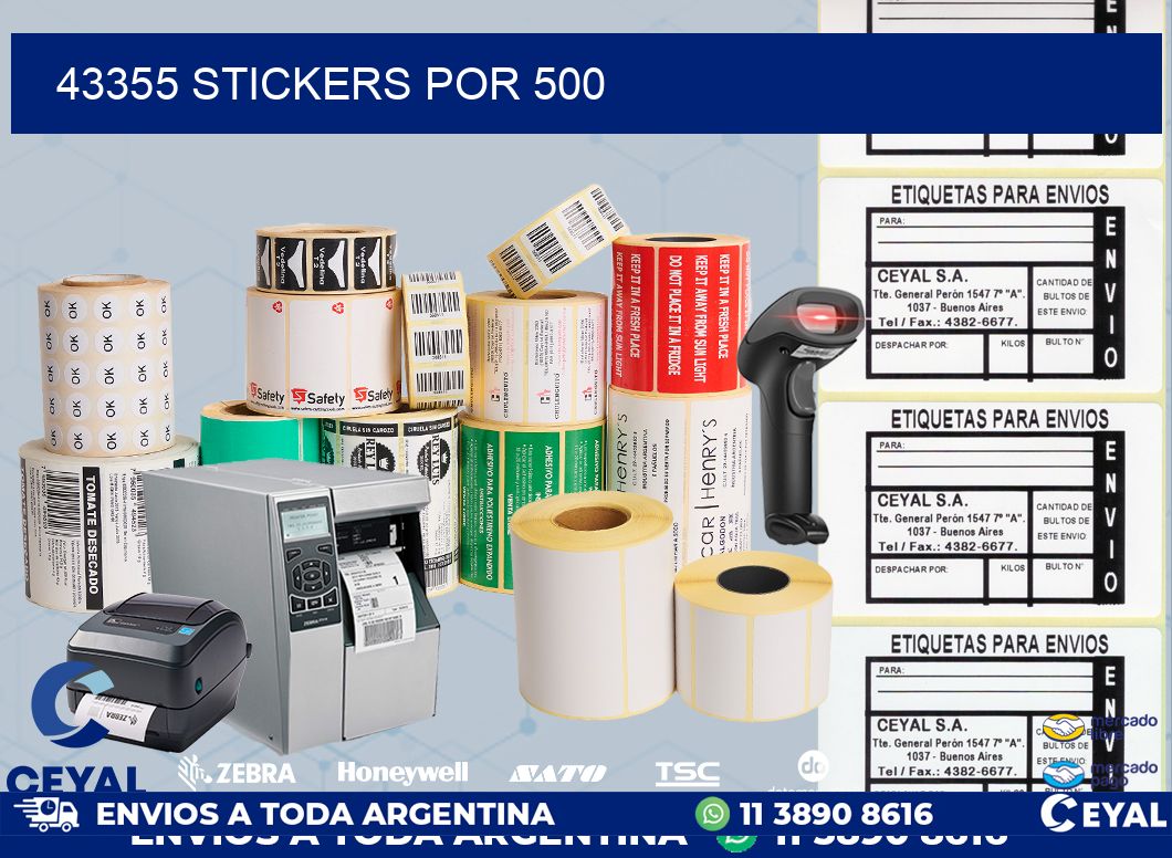 43355 STICKERS POR 500